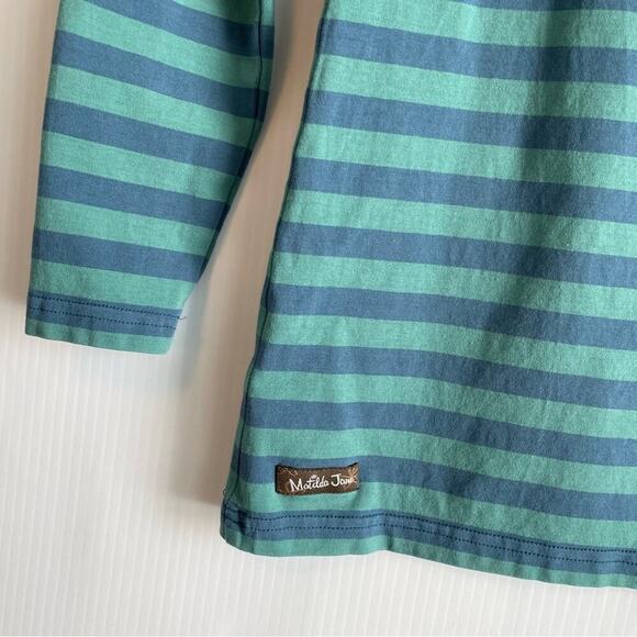 Matilda Jane striped shirt size small teal stripes - Picture 5 of 6